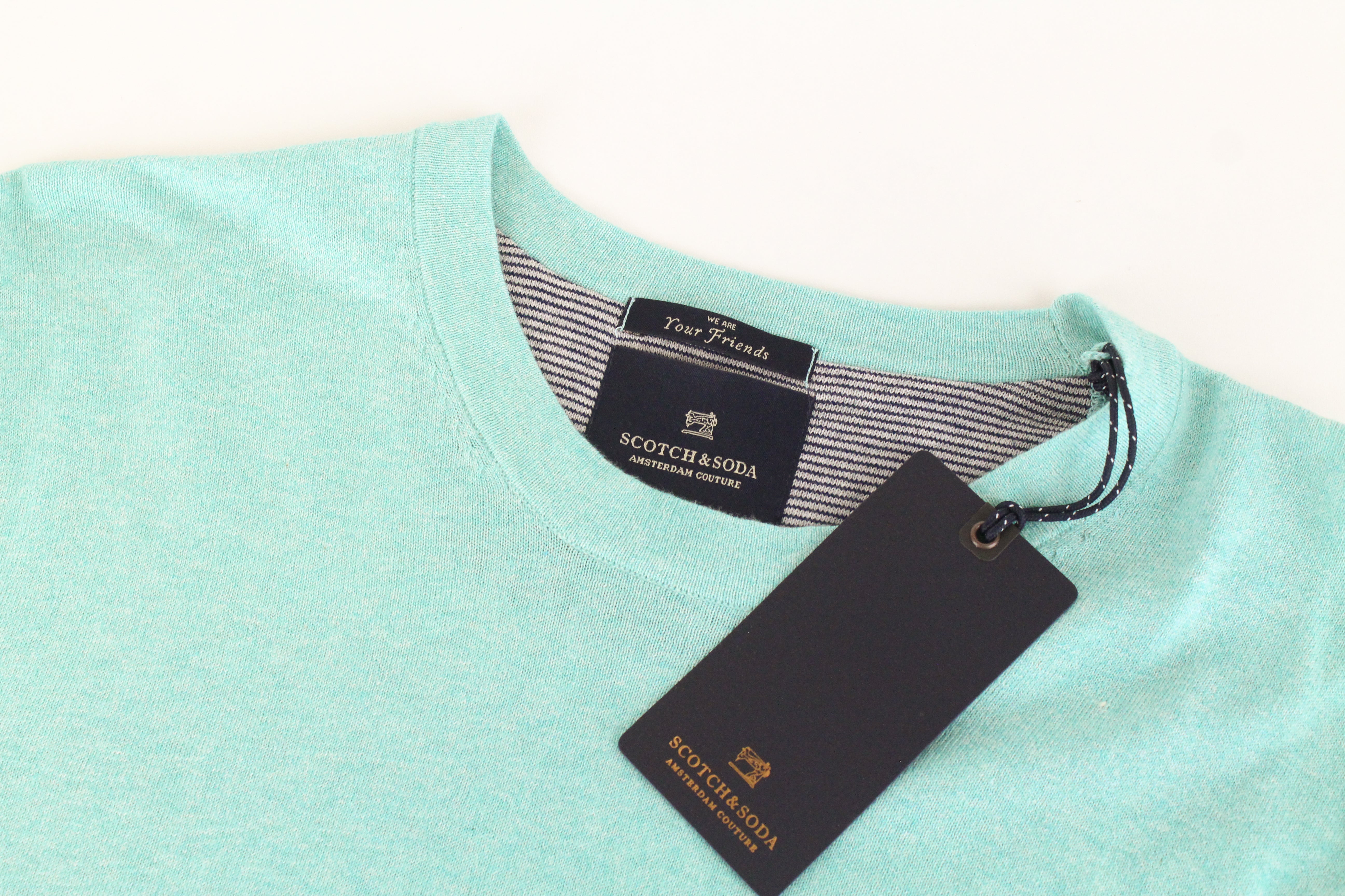 SCOTCH & SODA Ams Couture Men's Sweatshirt ~S Blue Melange Long Sleeve Pullover