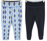 SWEATY BETTY Women Sport Leggings M Blue Pattern Reversible Stretch Activewear