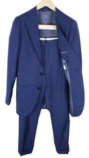 SUITSUPPLY La Spalla Men's Suit UK36L Wool S110s Mid-Blue Sharkskin 2-Piece