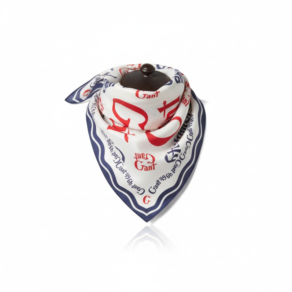 GANT Cotton Bandana Women Scarf OS Persian Blue Printed Lightweight Square