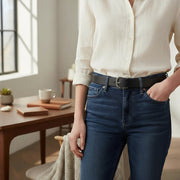 DIESEL B-Burny Women Belt 80 cm Black Genuine Leather Detailed Metal RRP180