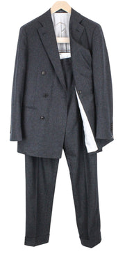 SUITSUPPLY La Spalla Suit UK38R Grey Wool Flannel Slim Two-Piece Circular Style