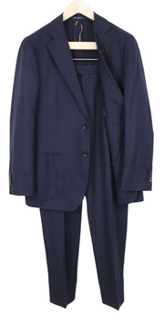 SUITSUPPLY Havana Patch Men's Suit UK42S Slim Navy Blue 2Pc Wool Mix Stretch