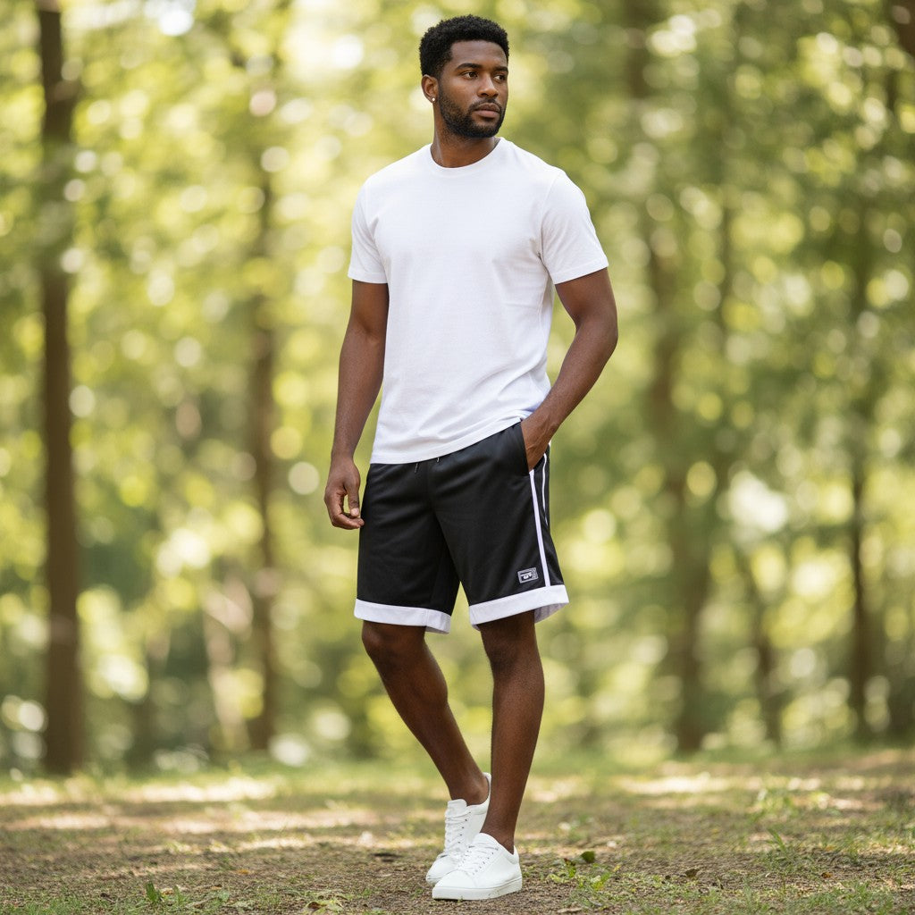 DIESEL Amsb-Stadiom-Wt13 Men's Shorts 2XL 55DSL Sport Track Elastic Waist Black