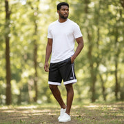 DIESEL Amsb-Stadiom-Wt13 Men's Shorts 2XL 55DSL Sport Track Elastic Waist Black