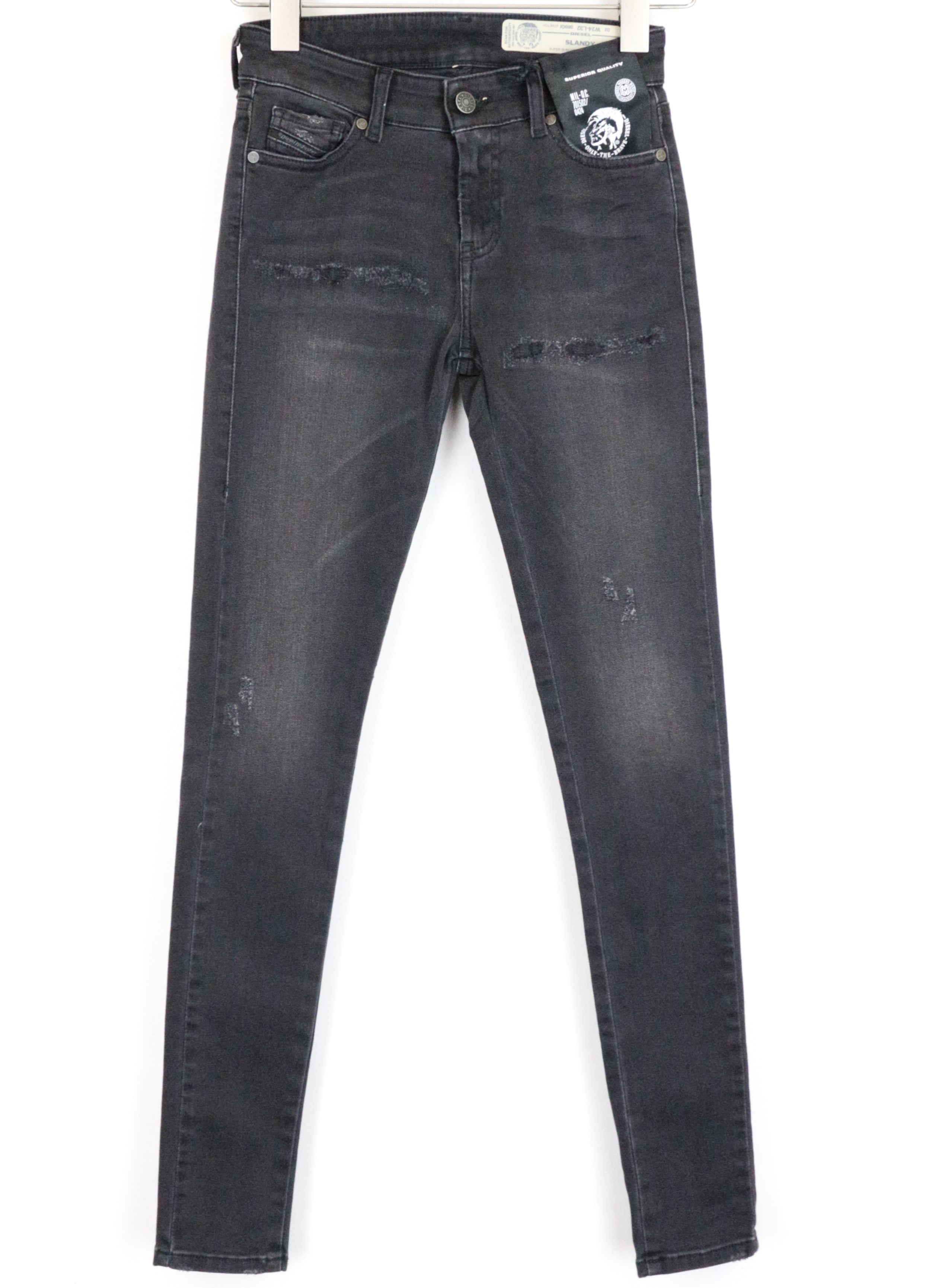 DIESEL Slandy 069GI W25 L32 Grey Cotton Skinny Women's Slim Stretch Fit Jeans