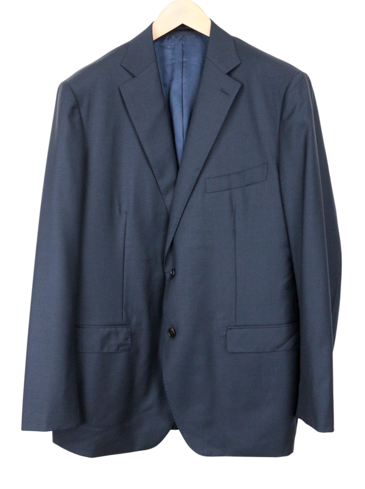 SUITSUPPLY Lazio UK52 Men's 3 Piece Blue Wool Suit Single-Breasted