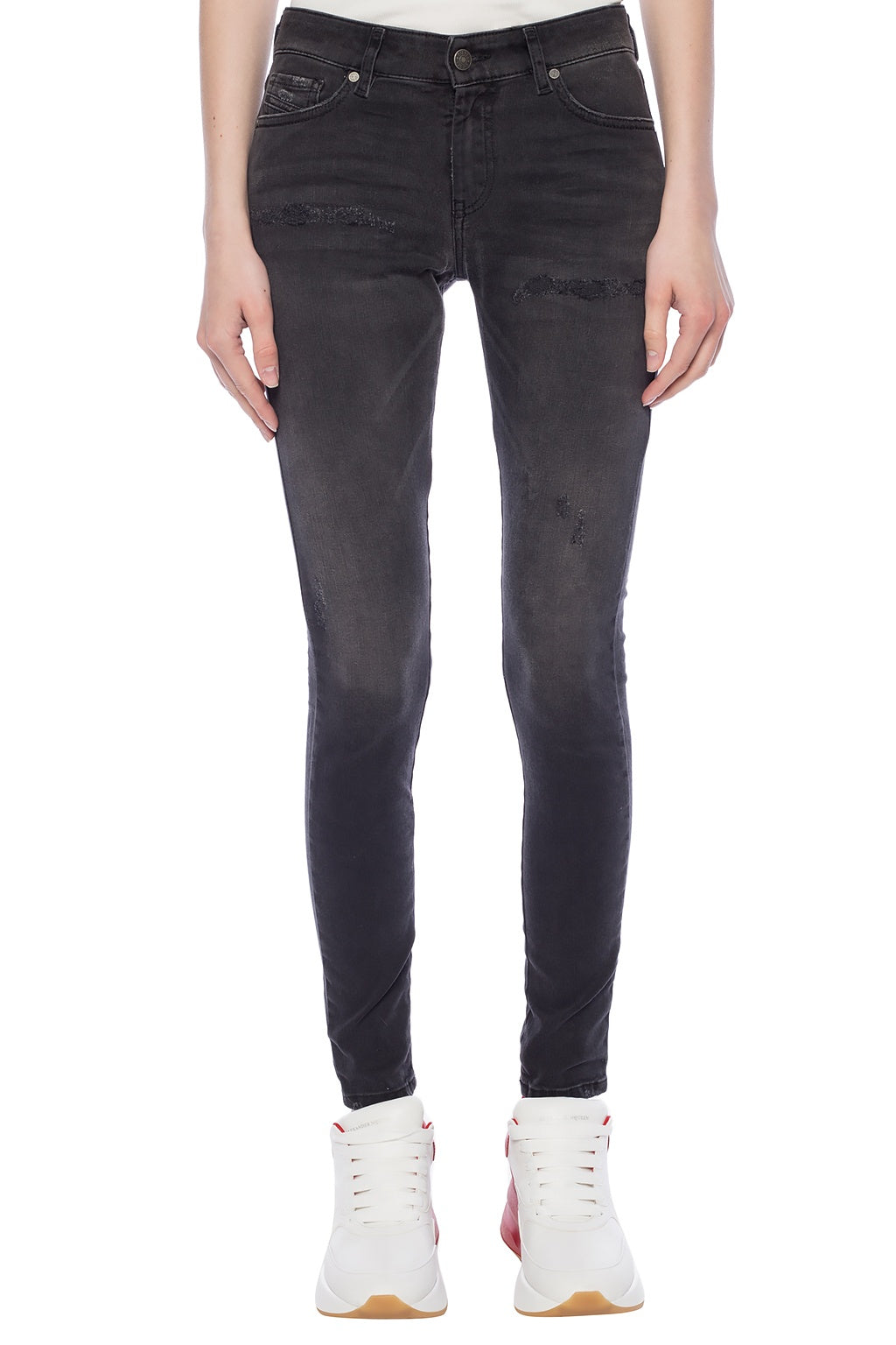 DIESEL Slandy 069GI Women's W24/L32 Skinny Grey Super Slim Fit Stretch Jeans