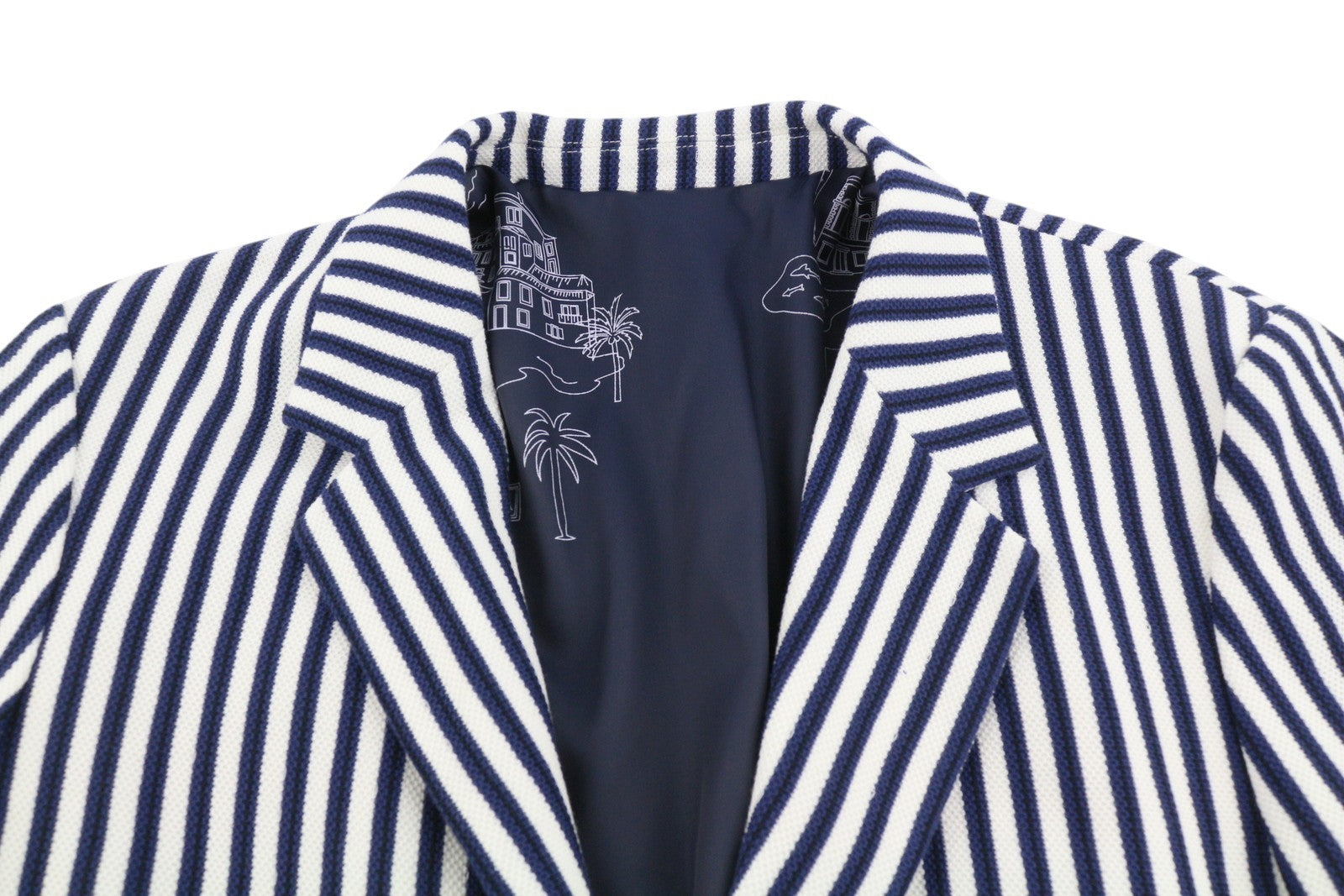 SCOTCH & SODA Men Blazer M Blue Pinstripe Notch Lapel Single Breasted Half Lined