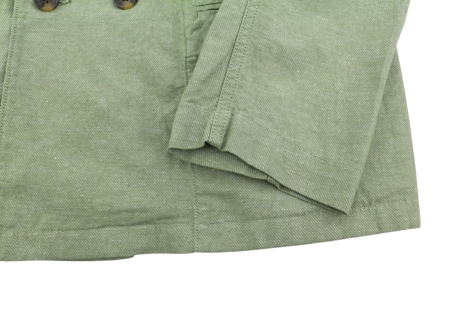 SCOTCH & SODA Men Blazer M Green Melange Peak Lapel Double-Breasted Unlined