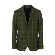 SCOTCH & SODA Men Blazer M Green Plaid Button Notch Lapel Single Breasted
