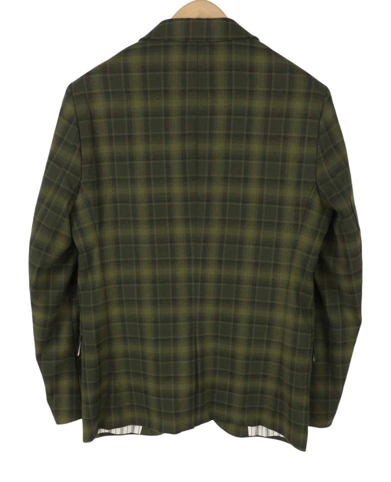 SCOTCH & SODA Men Blazer M Green Plaid Button Notch Lapel Single Breasted