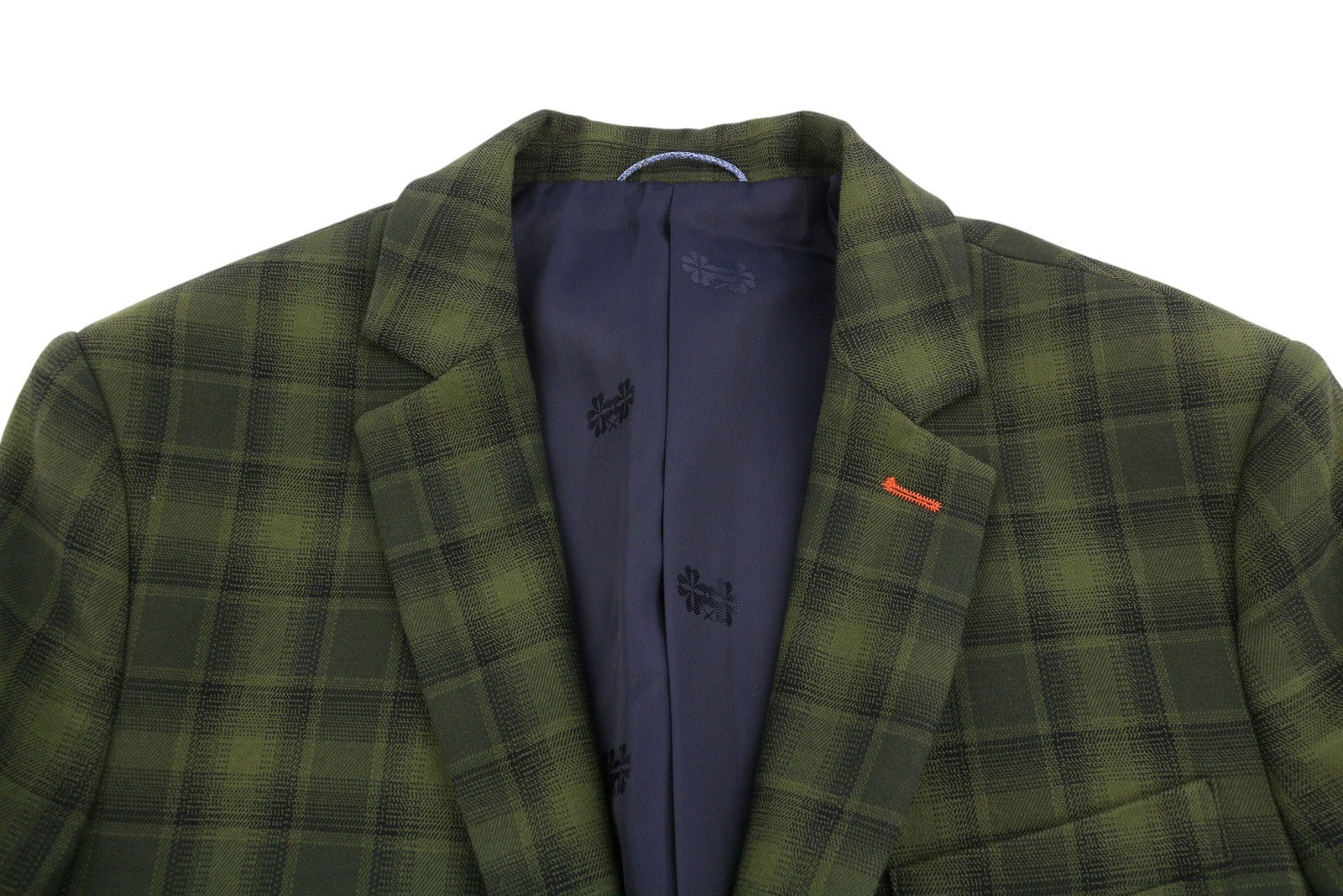 SCOTCH & SODA Men Blazer M Green Plaid Button Notch Lapel Single Breasted