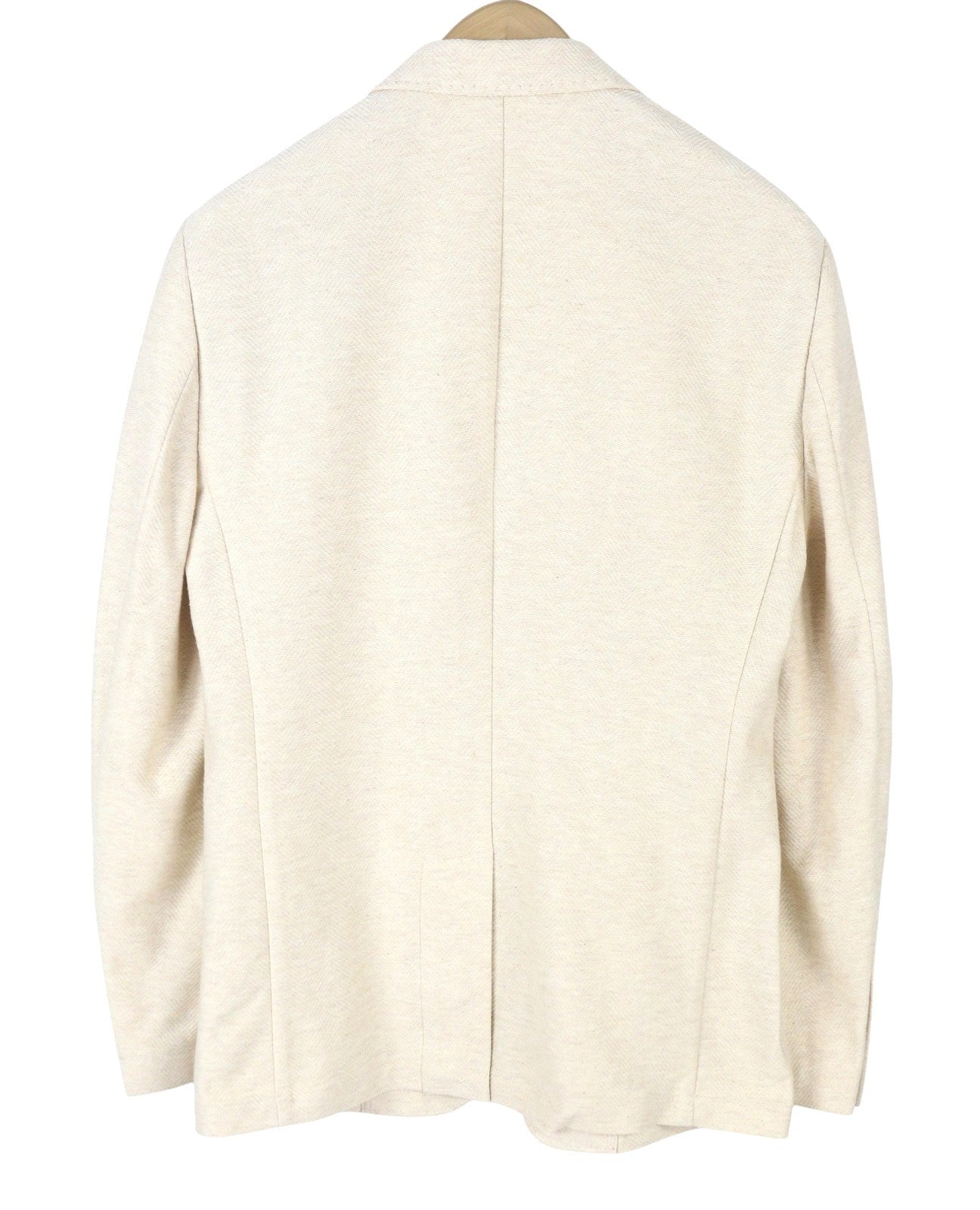 SCOTCH & SODA Men Blazer M Beige Herringbone Melange Notch Lapel Unlined