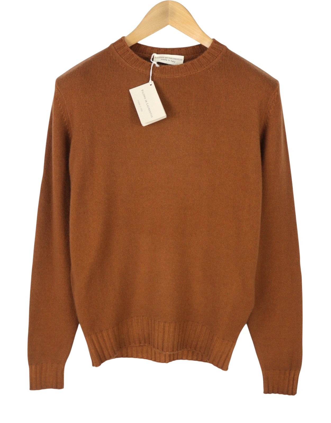 FILIPPO DE LAURENTIIS Men Jumper IT46 XS Brown Merino Wool Cashmere Knit Pull On