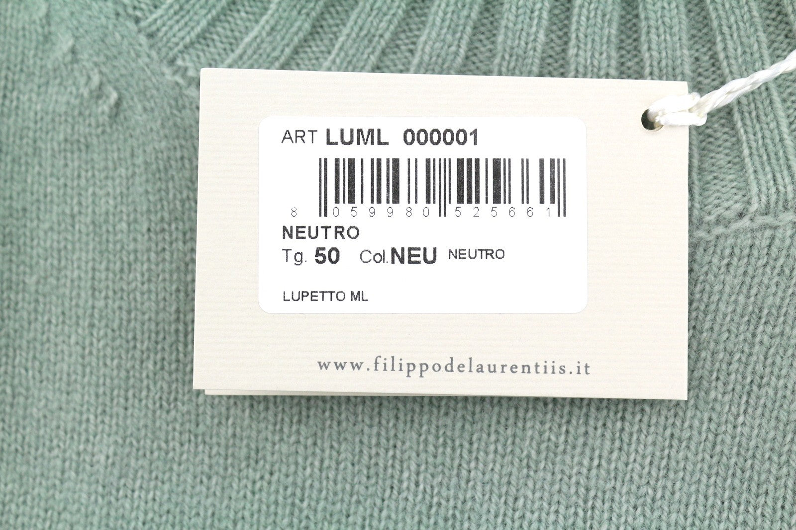 FILIPPO DE LAURENTIIS Men Jumper IT50 M Green Faded Merino Wool Cashmere Knit