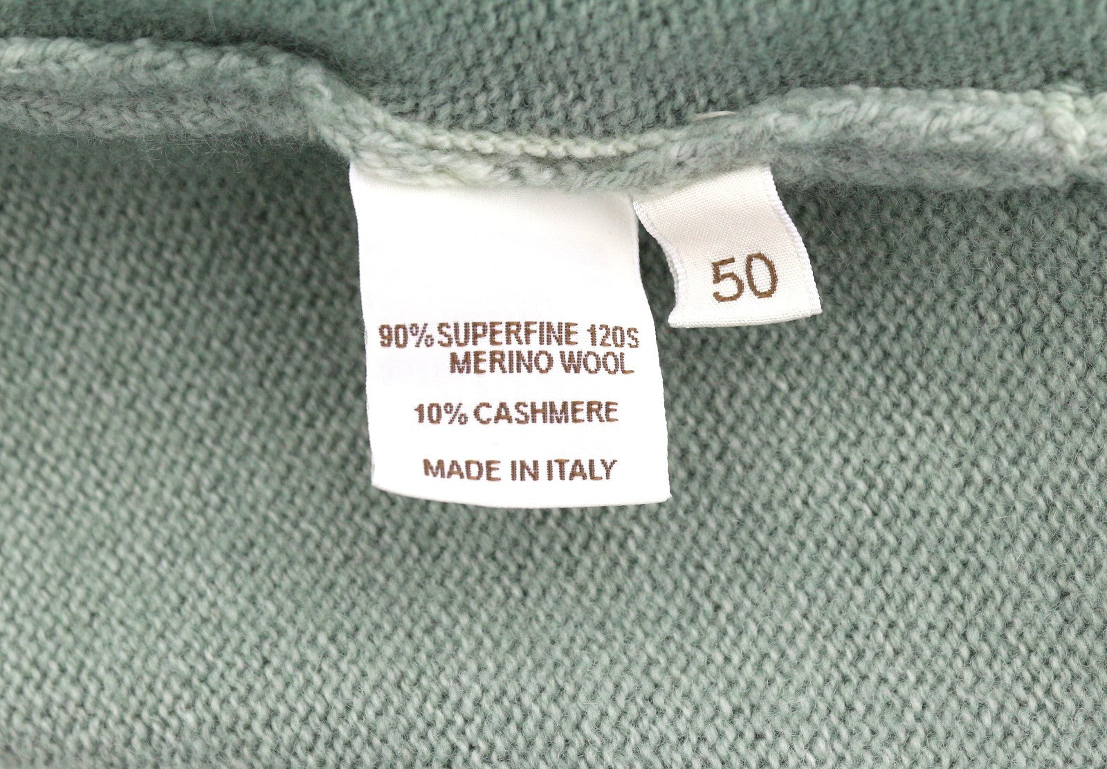 FILIPPO DE LAURENTIIS Men Jumper IT50 M Green Faded Merino Wool Cashmere Knit
