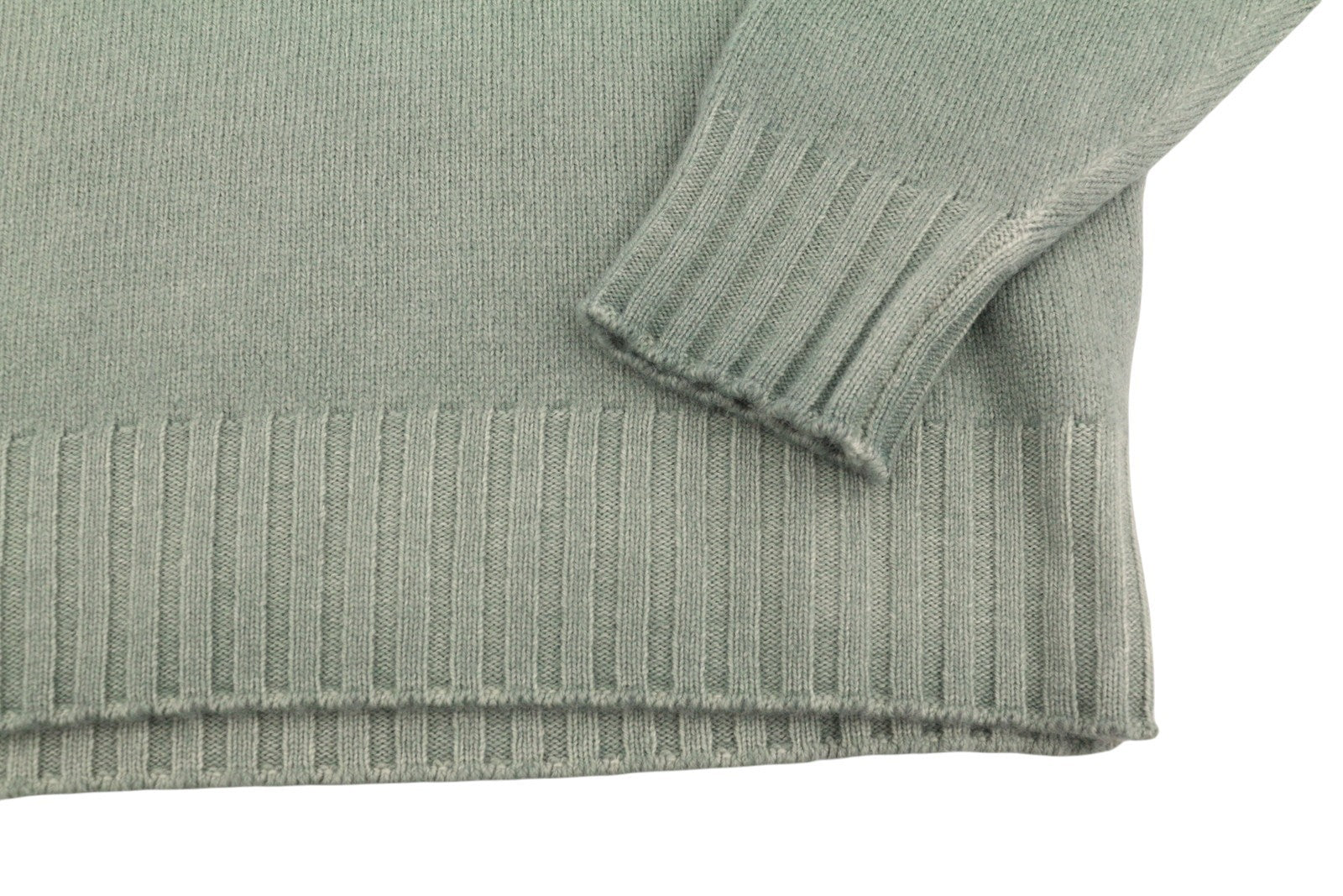 FILIPPO DE LAURENTIIS Men Jumper IT52 L Green Faded Merino Wool Cashmere Knit