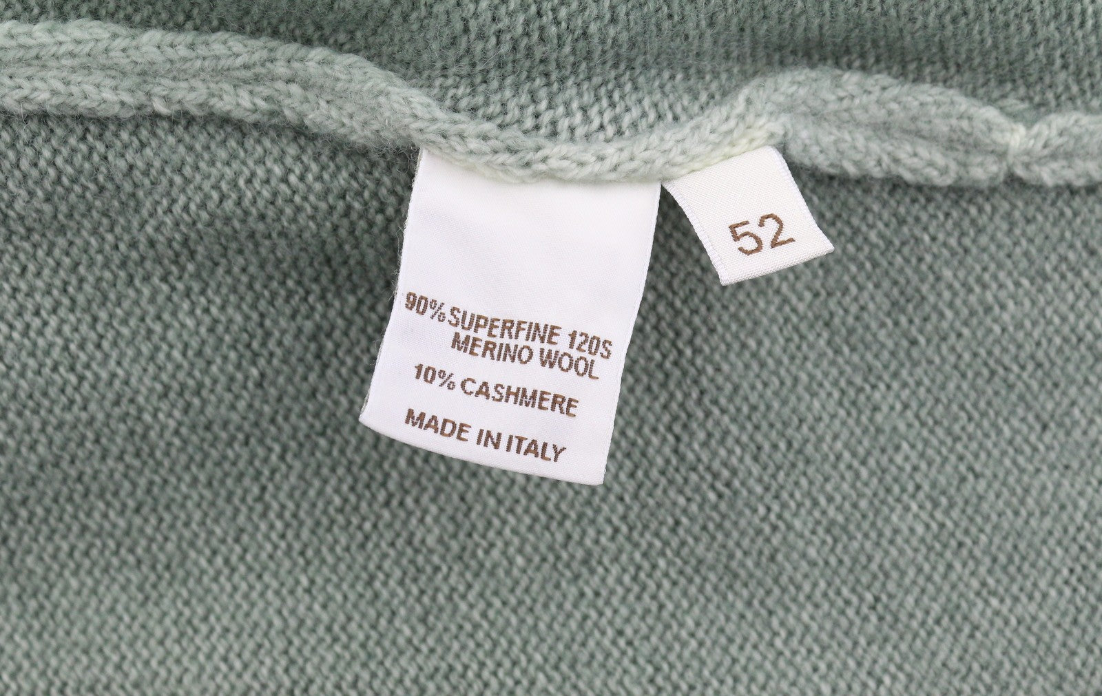 FILIPPO DE LAURENTIIS Men Jumper IT52 L Green Faded Merino Wool Cashmere Knit