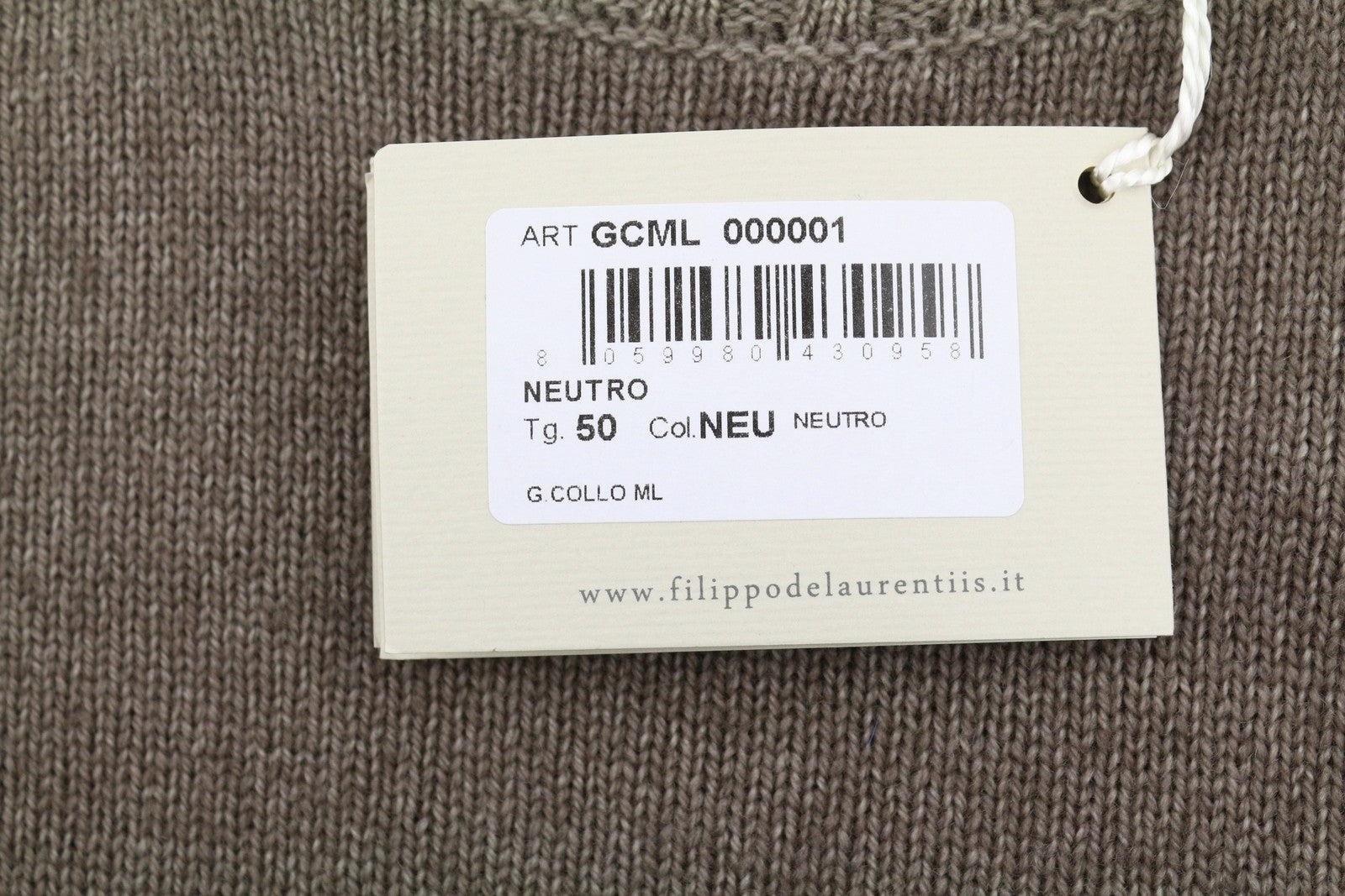 FILIPPO DE LAURENTIIS Men Jumper IT50 M Brown Faded Merino Wool Cashmere Knit