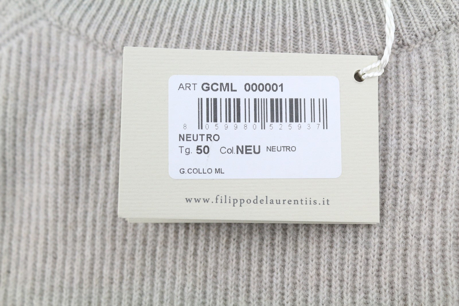 FILIPPO DE LAURENTIIS Men Jumper IT50 M Grey Melange Merino Wool Cashmere Knit
