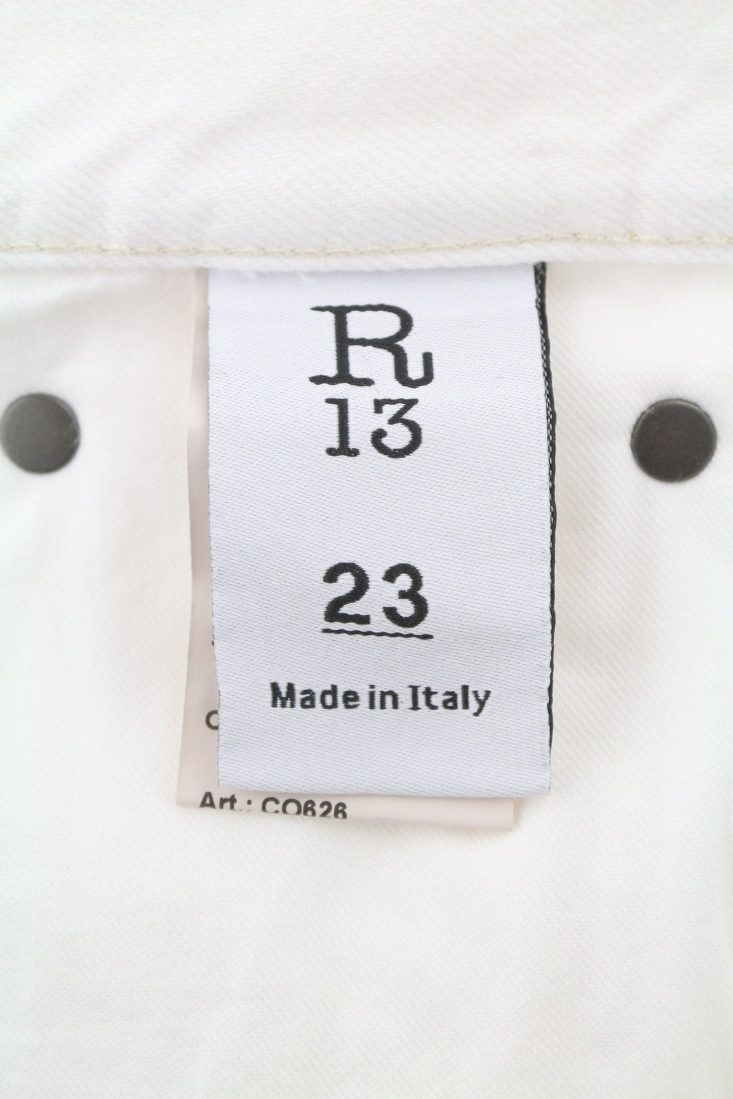 R13 Boyfriend Women Jeans 23 Aerin White Cropped Ankle Distress Denim SS26