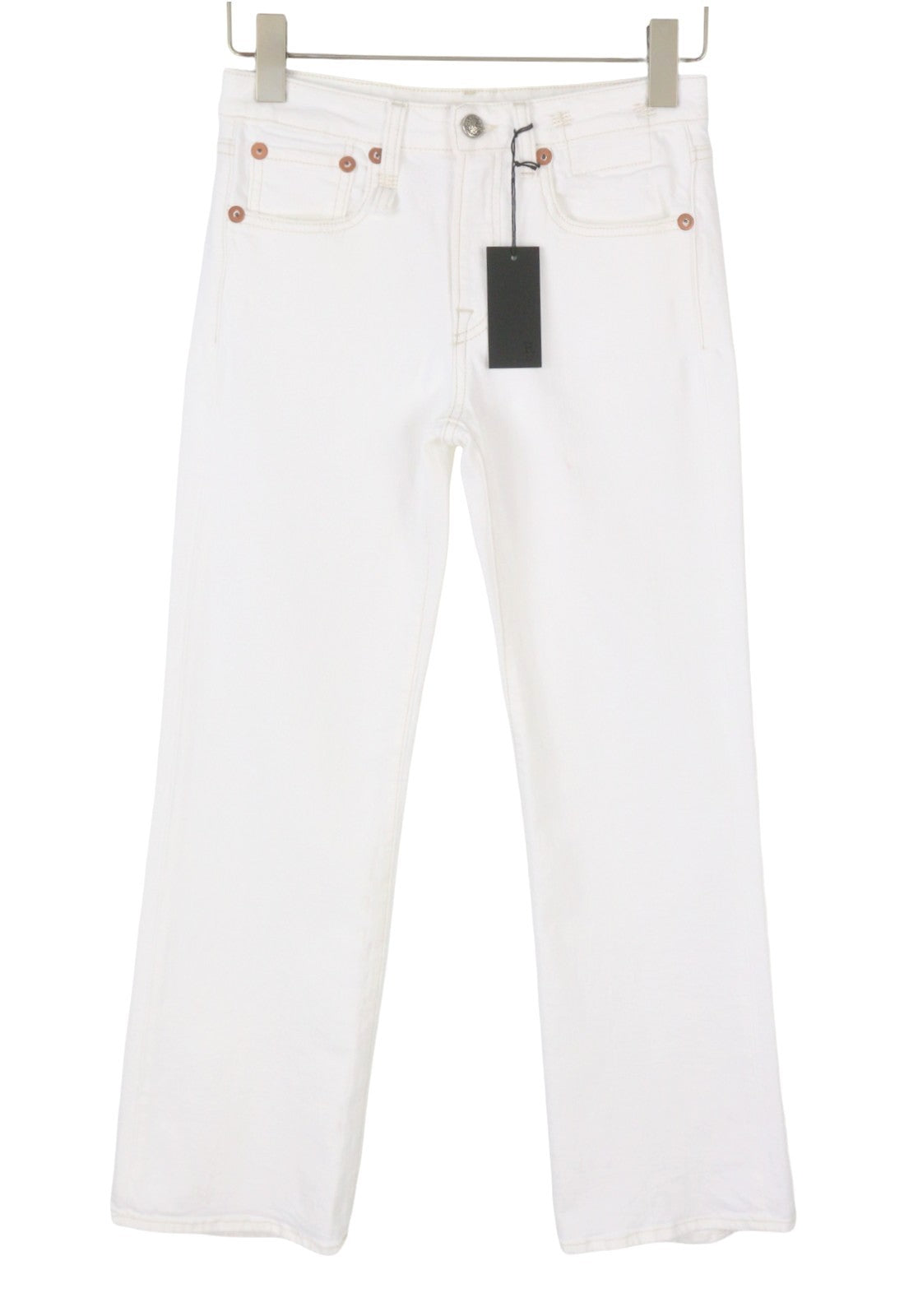R13 Joan Cropped Flare Women Jeans 24 Aerin White Satretch Denim SS26