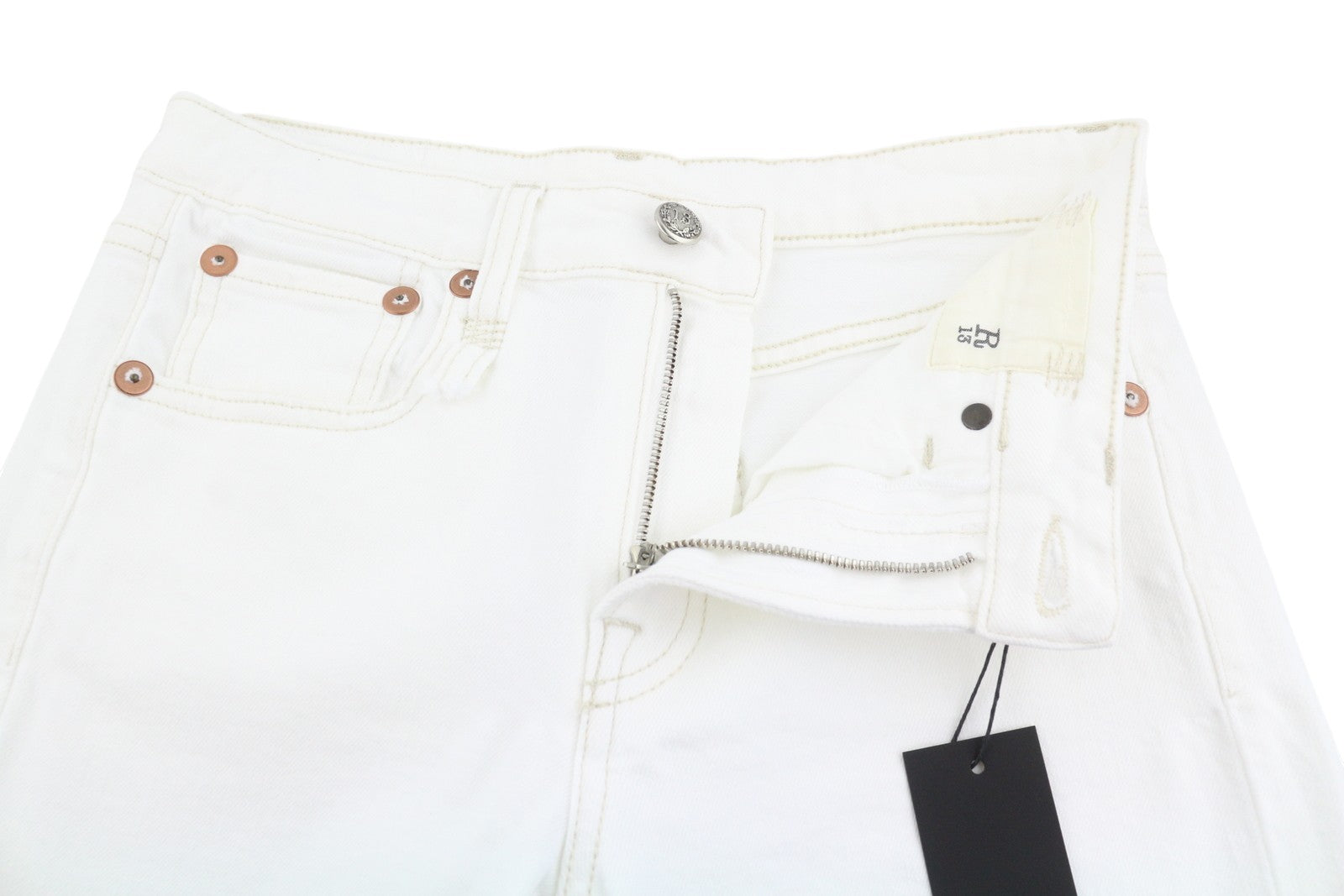R13 Joan Cropped Flare Women Jeans 24 Aerin White Satretch Denim SS26