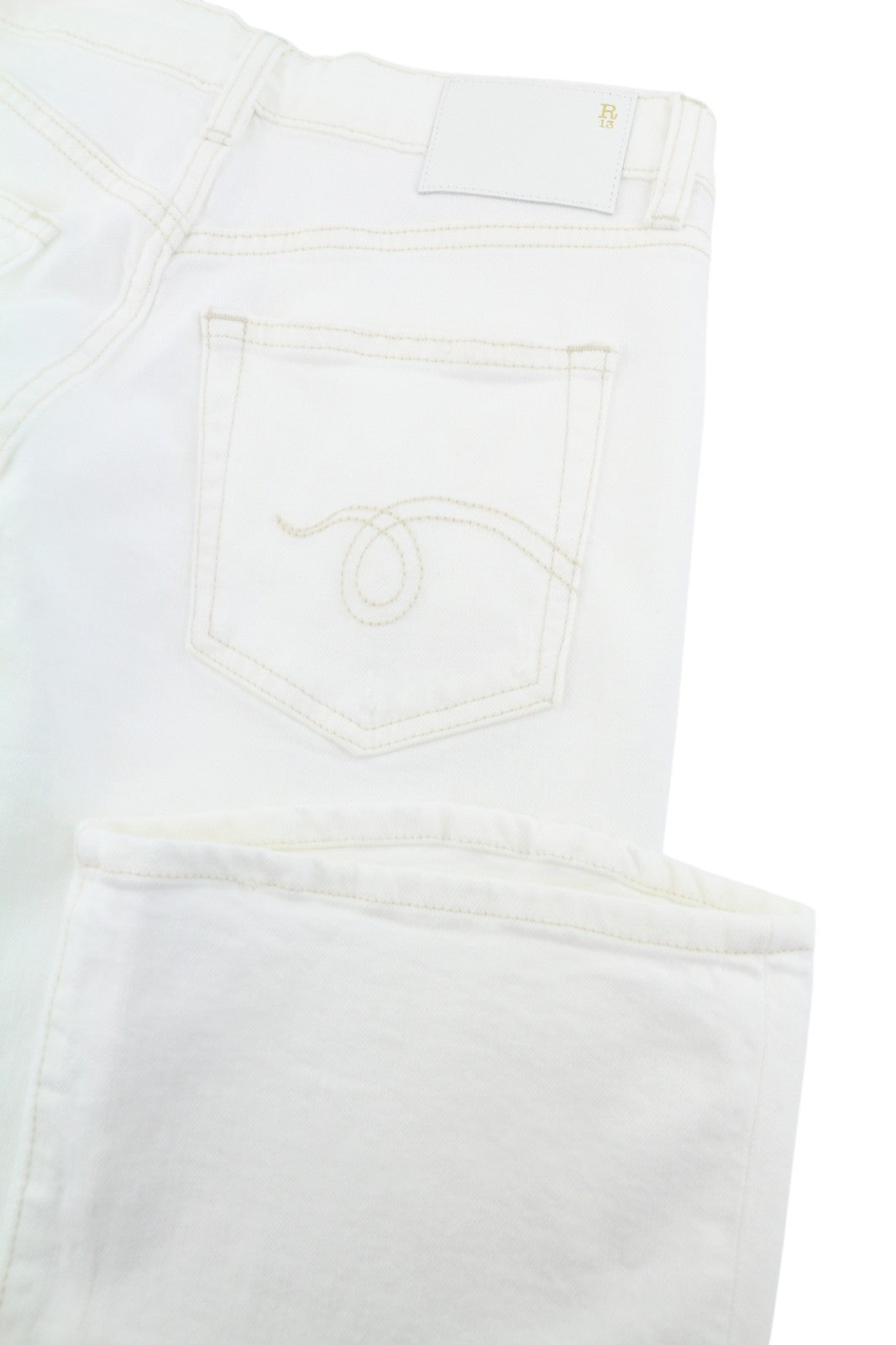 R13 Joan Cropped Flare Women Jeans 24 Aerin White Satretch Denim SS26