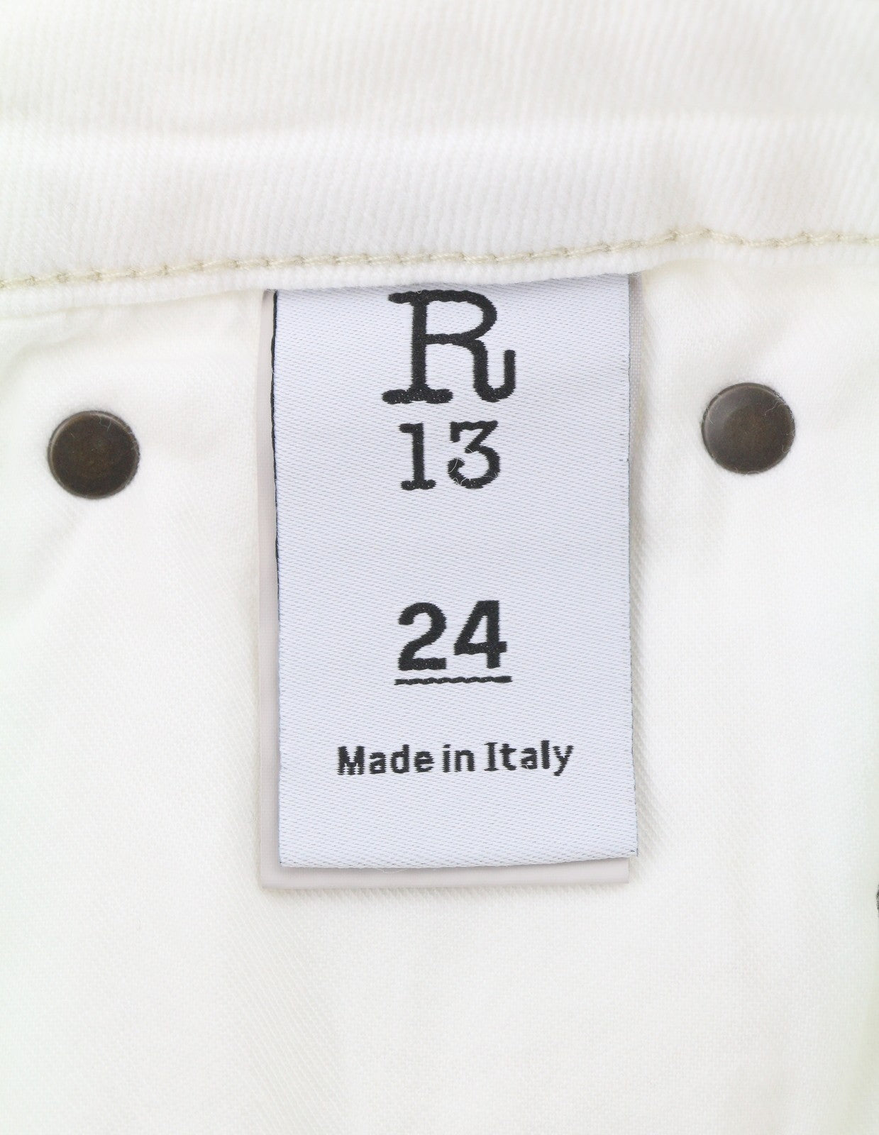 R13 Joan Cropped Flare Women Jeans 24 Aerin White Satretch Denim SS26