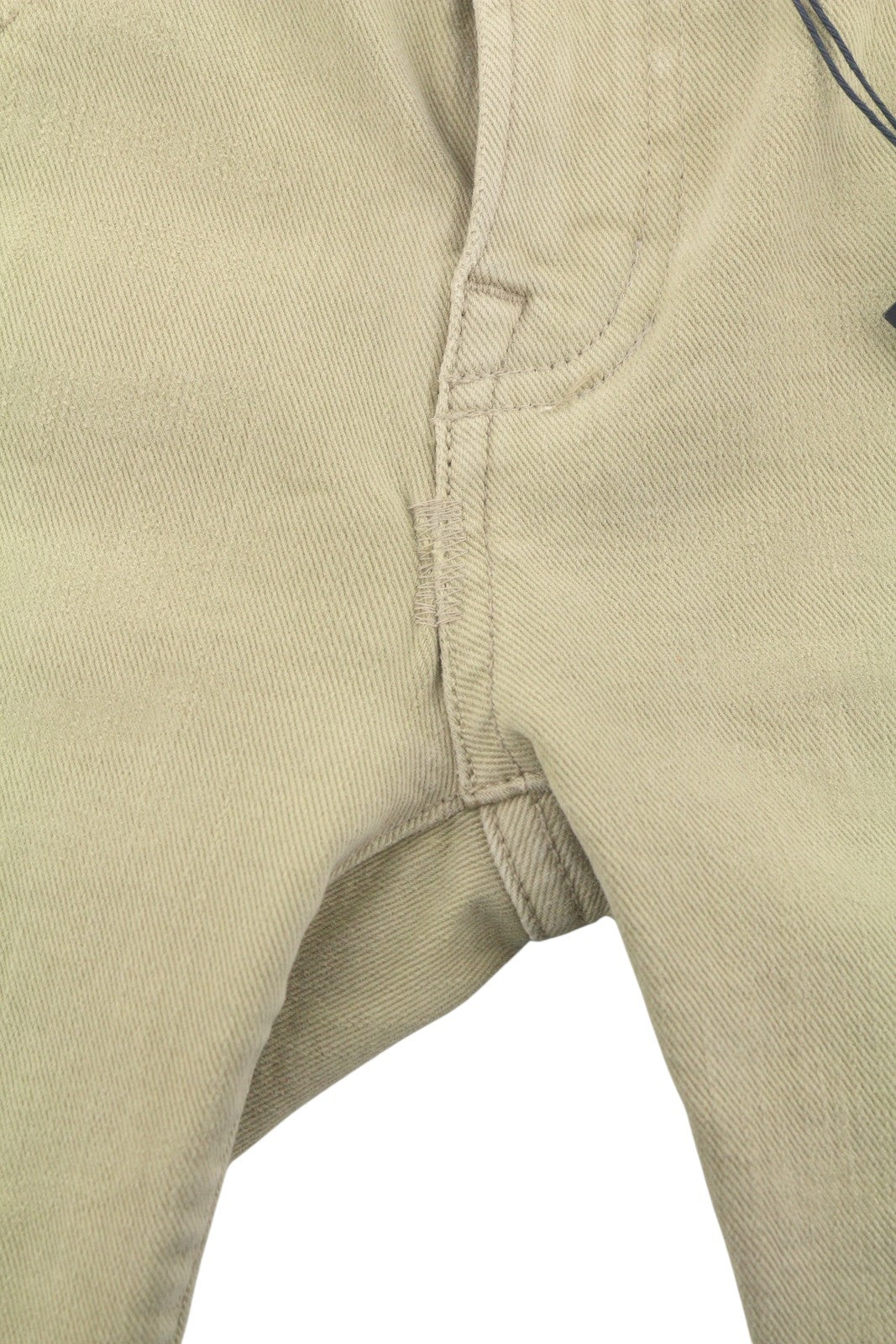 R13 Boy Straight Women Jeans 27 Khaki Stretch Faded Cropped Zip RRP699