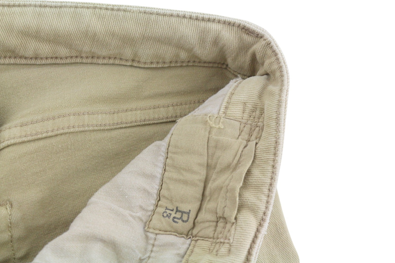 R13 Boy Straight Women Jeans 27 Khaki Stretch Faded Cropped Zip RRP699