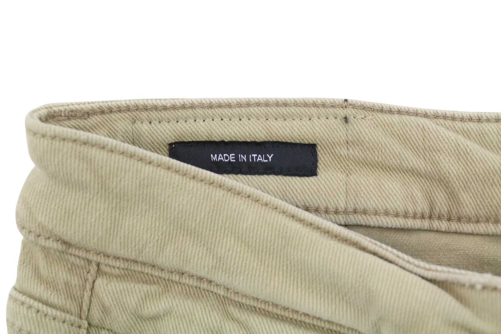 R13 Boy Straight Women Jeans 27 Khaki Stretch Faded Cropped Zip RRP699