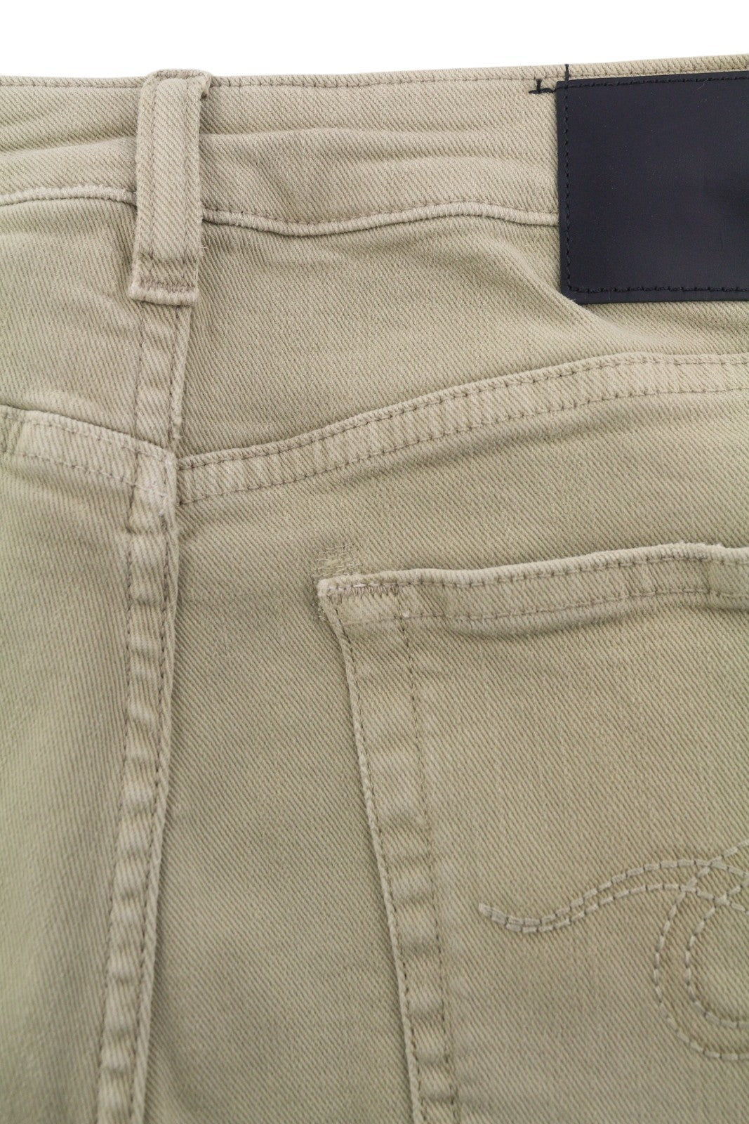 R13 Boy Straight Women Jeans 27 Khaki Stretch Faded Cropped Ankle RRP699