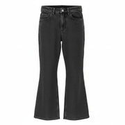 WEEKDAY Ritz Flared Women Trousers EU38 W27 Dark Grey Faded Corduroy Zipper