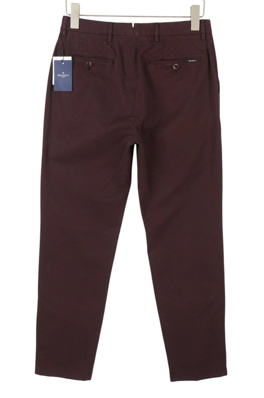 HACKETT Sanderson Men Trousers W30 Dark Burgundy Slim Fit Chino