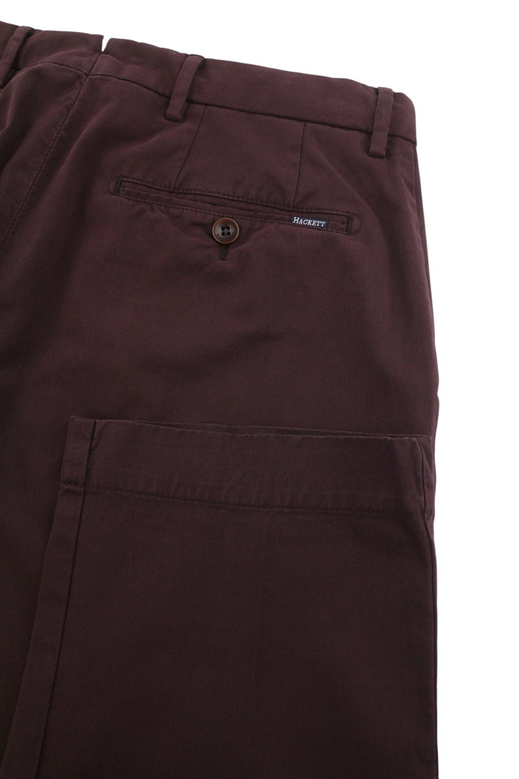 HACKETT Sanderson Men Trousers W30 Dark Burgundy Slim Fit Chino