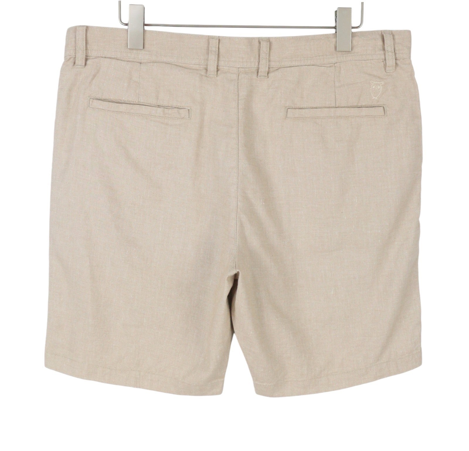 KNOWLEDGE COTTON APPAREL Men Shorts W38 Beige Patterned Linen Blend Zip Chino