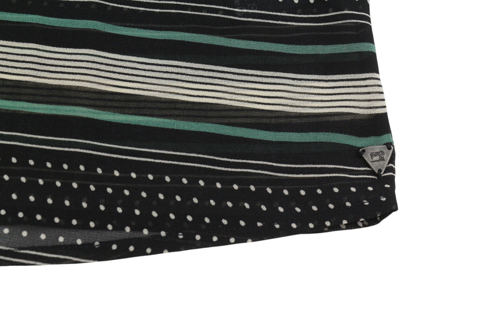 MAISON SCOTCH Women T-Shirt M Multicolor Stirpe Print Crew Neck Short Sleeve