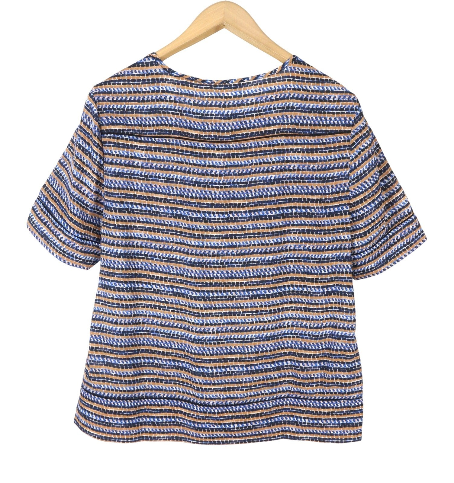 MAISON SCOTCH Raffia Town Women T-Shirt M Multicolor Stirpe Print Short Sleeve