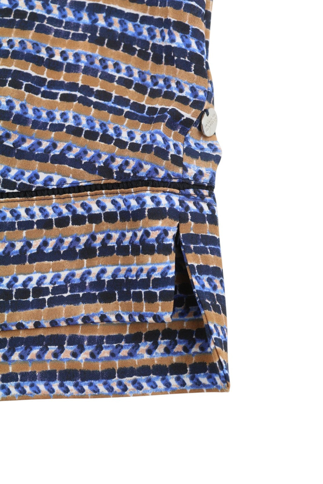 MAISON SCOTCH Raffia Town Women T-Shirt M Multicolor Stirpe Print Short Sleeve