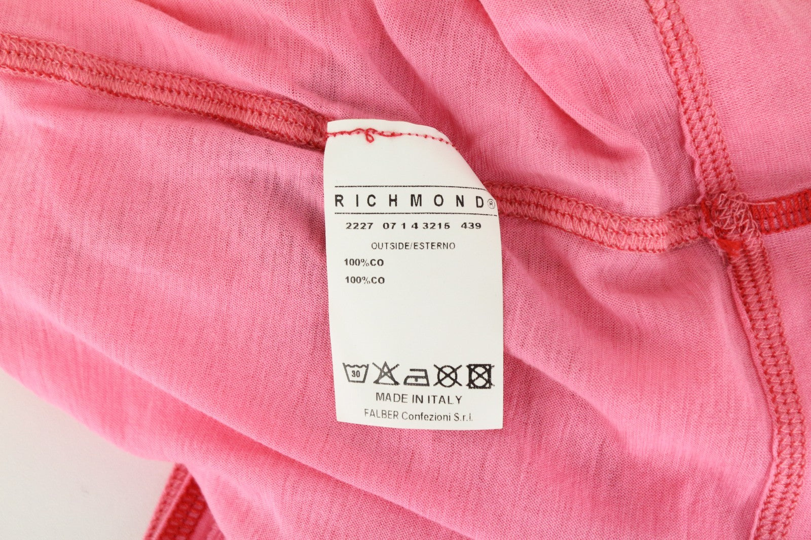RICHMOND Men T-Shirt L Designer Fuchsia Pink Melange Floral Lightweight Cotton