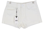 DENHAM Melrose Women Shorts W27 Distressed Off-White Classic Denim Buttoned