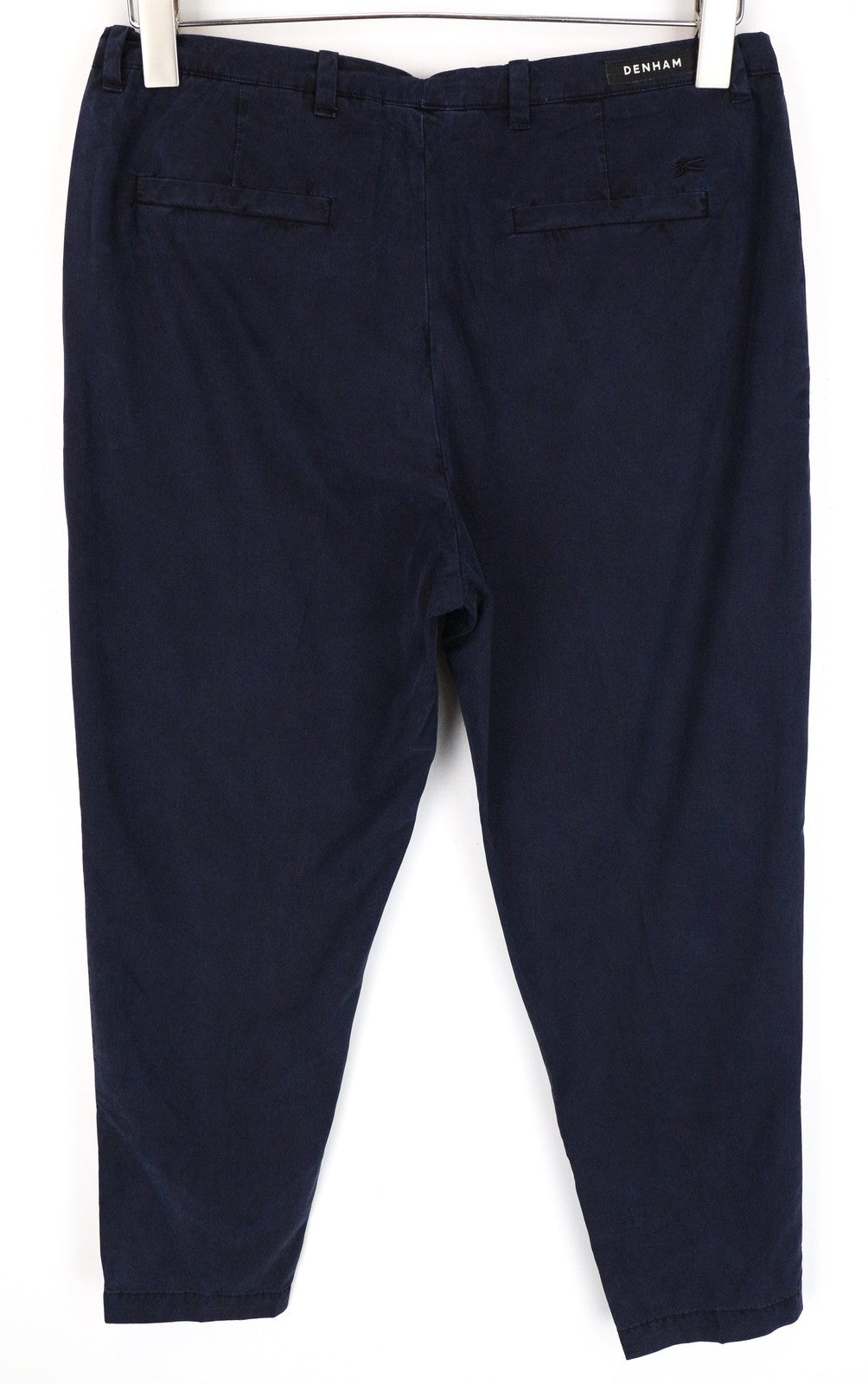 DENHAM Ocean Women Trousers S Zipped Chino Navy Classic Cotton Embroidered