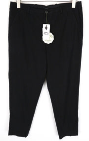 DENHAM Ocean Women Trousers M Thin Cotton Blended Zippered Black Chino Classic