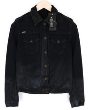 MAISON SCOTCH Women Jacket XS Denim Coated Stretch Black Irregular Wash Classic