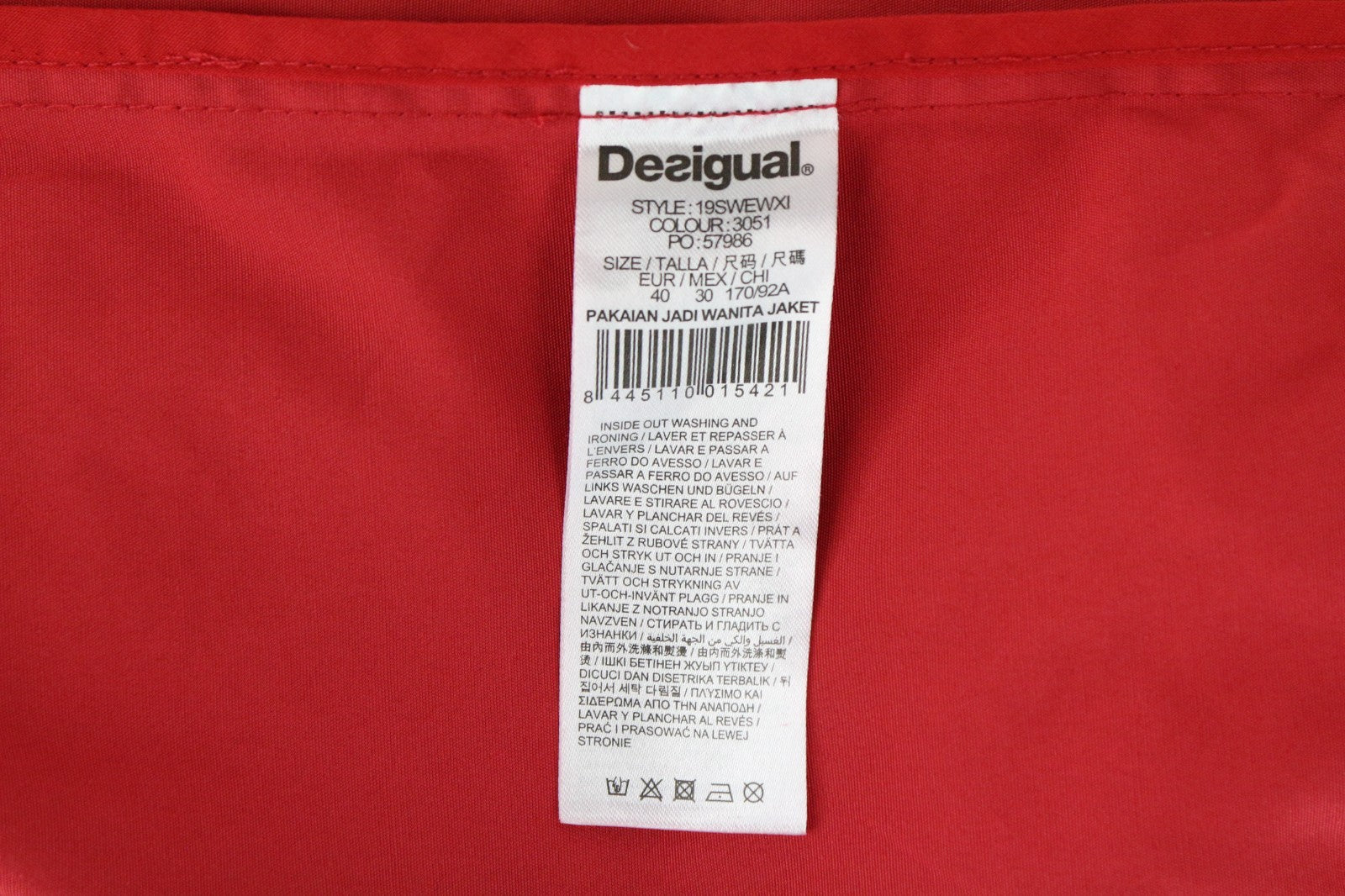 DESIGUAL Delphine Women Jacket EU40 Melange Red Trench Floral Mid-Length
