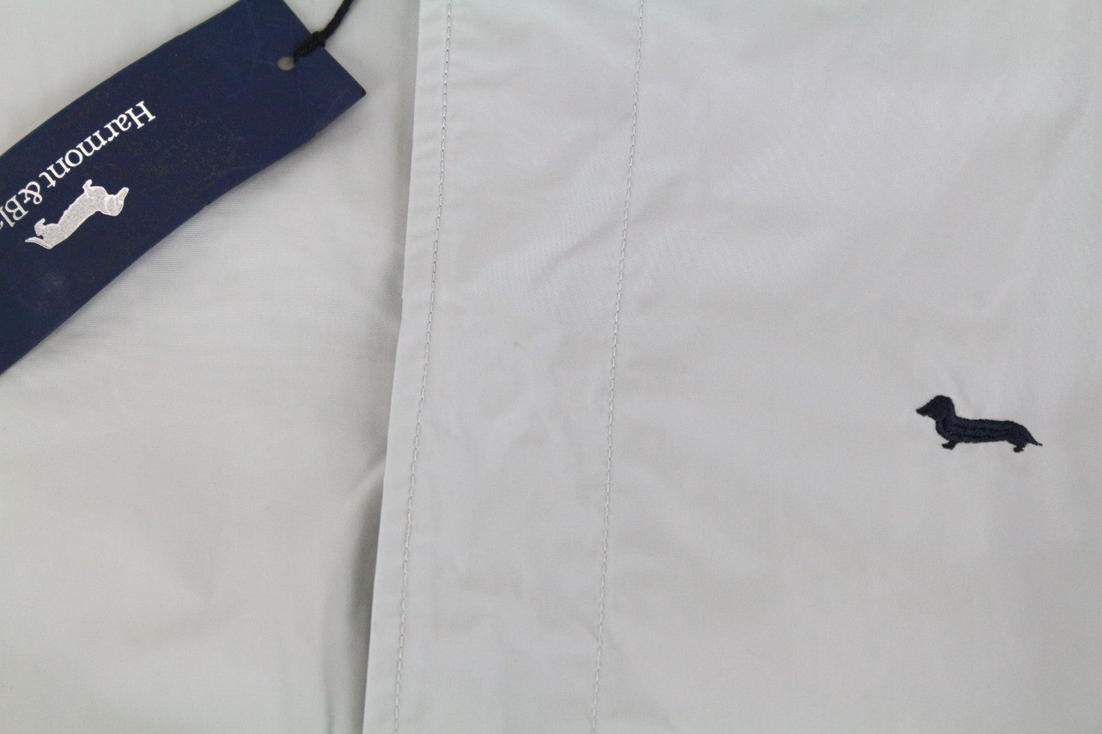 HARMONT & BLAINE Men Jacket XL Trench Embroidered Classic Light Grey Mid-Length