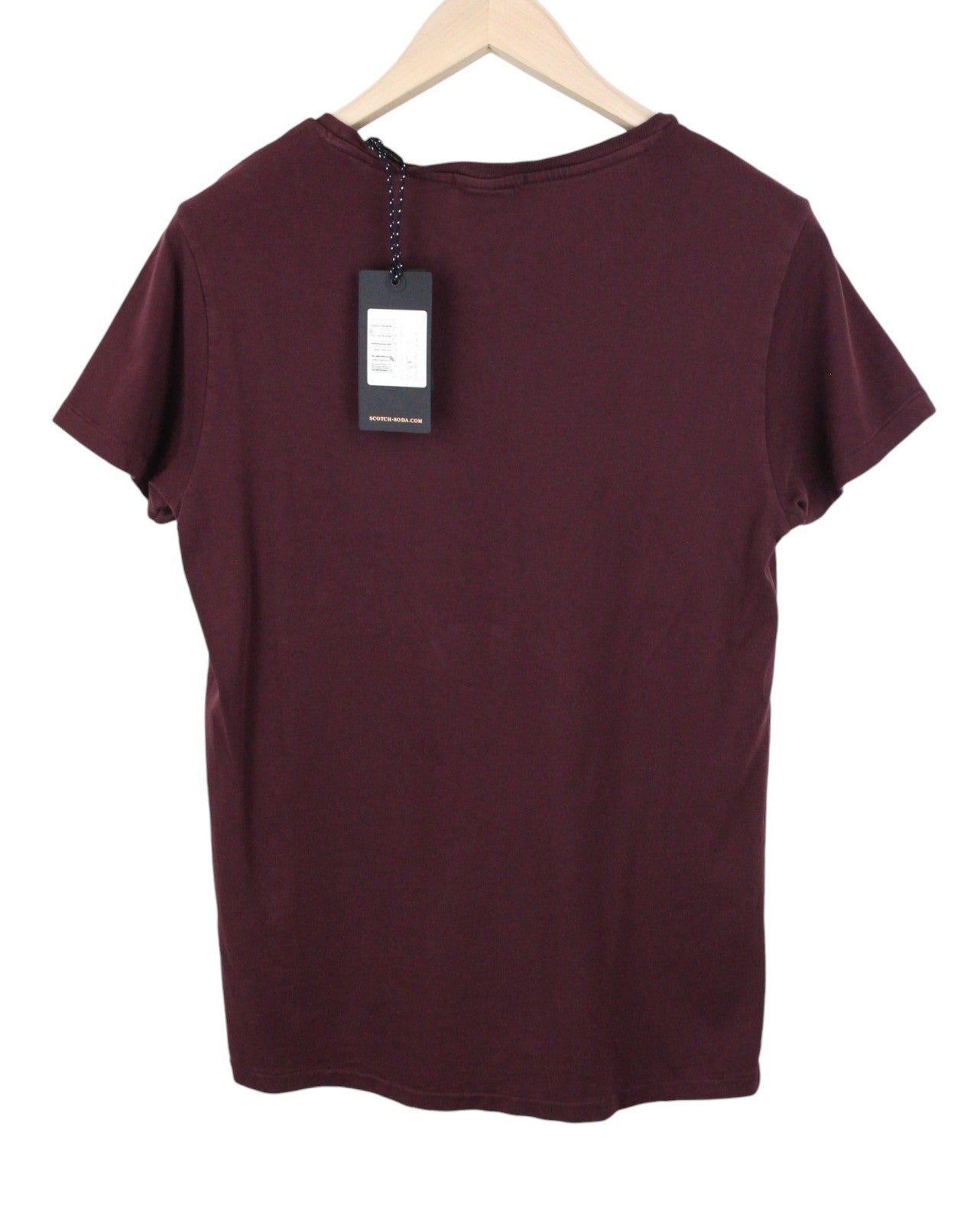 SCOTCH & SODA Ams Couture Men T-Shirt S Dark Red Pure Cotton Short Sleeved