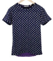 SCOTCH & SODA Ams Blauw Men T-Shirt S Purple Blue Pattern Short Sleeve Cotton